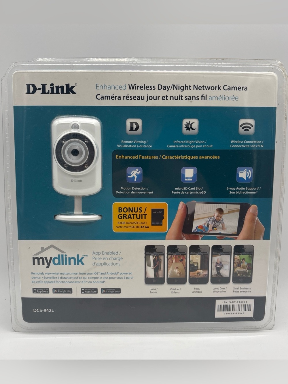 D-Link Enhanced Wireless Day/Night Network Camera DCS-942L New Sealed